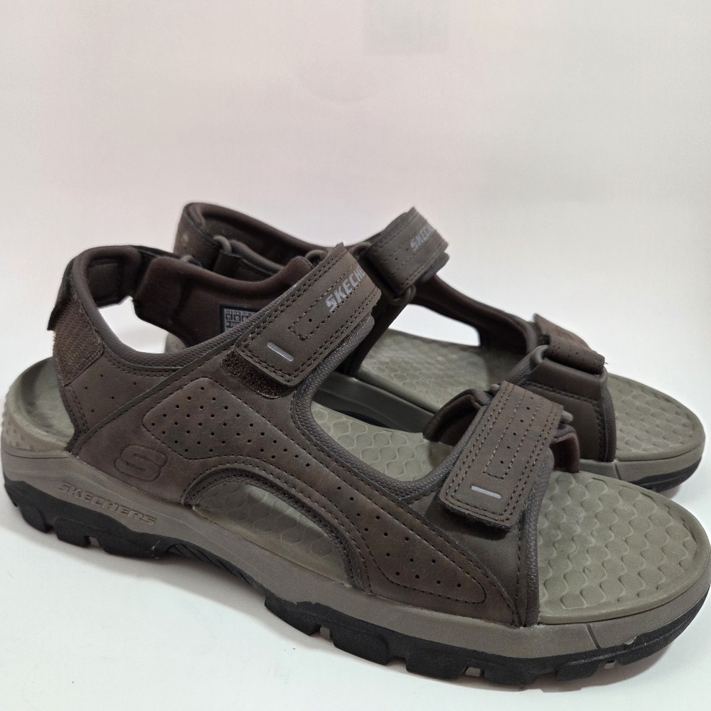 Skechers Men's Garver Louden Brown Outdoor Hook-and-Loop Sport Sandals